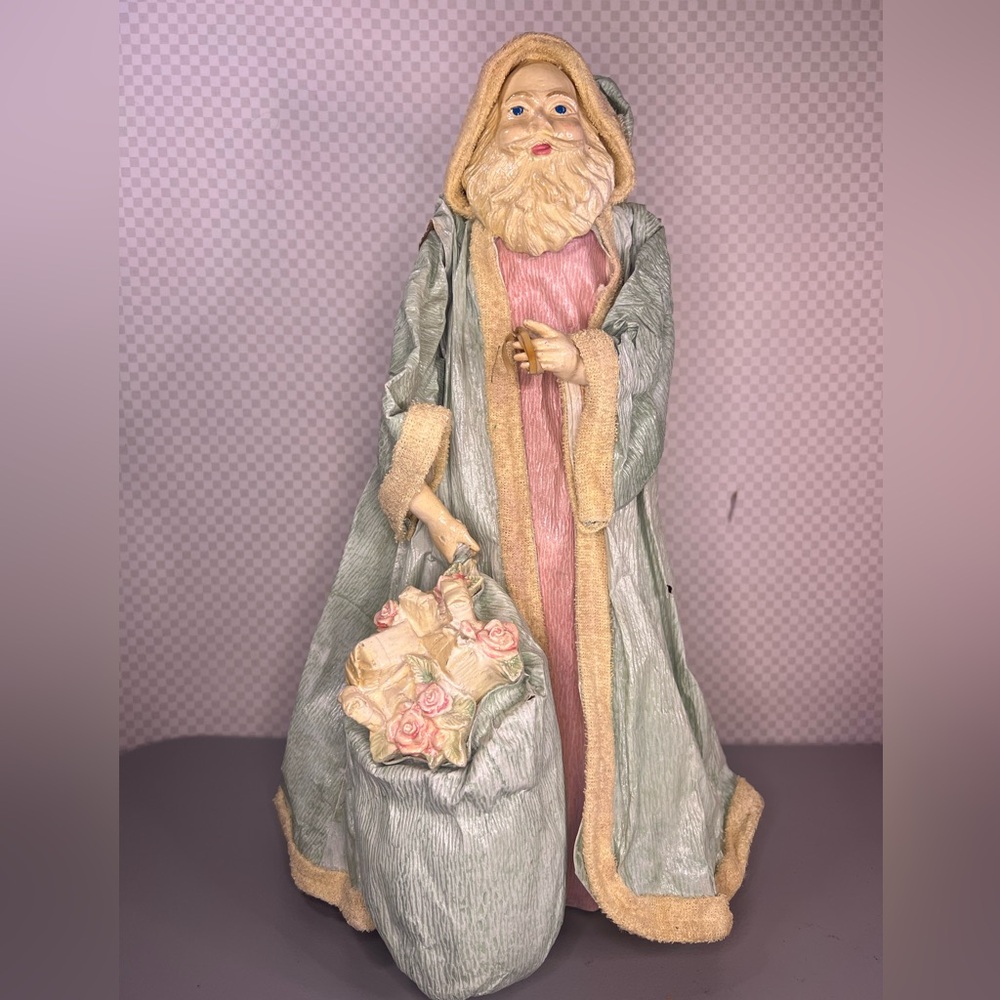 Vintage Silvestri Paper Mache Santa Clause & Gifts 16” Tree Topper - Picture 2 of 13